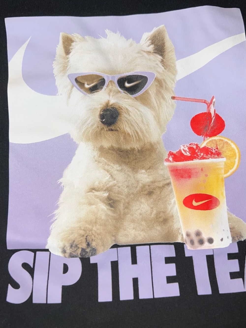 Kids Nike Graphic Tee - Lavender Dog with Sunglasses